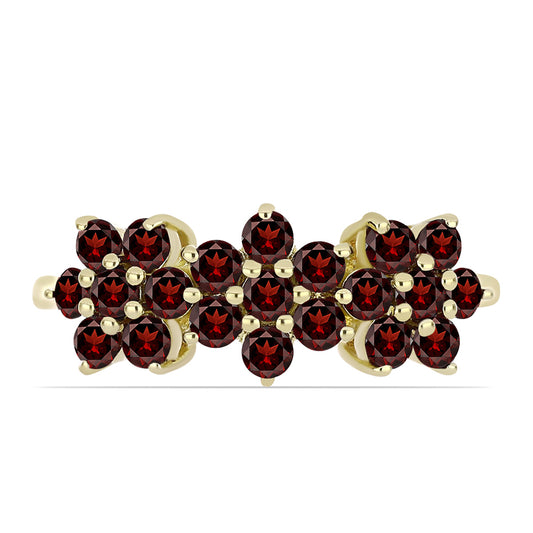 Pozlacené stříbro 925/1000 Prsten s Bartonským Granátem - Karátové číslo: 1.75. přibližná hmotnost: 3.14 gramů