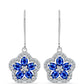 Stříbrné Náušnice s Australským Modrým Safírem a Bílým Topazem
