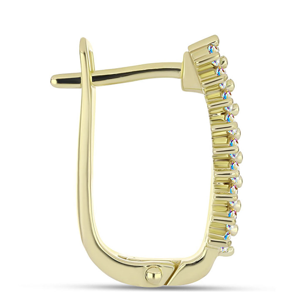 Pozlacené Stříbro 925/1000 - Náušnice s Ledovým Moissanitem - Karátové číslo: 0.91. přibližná hmotnost: 4.19 gramů 2 