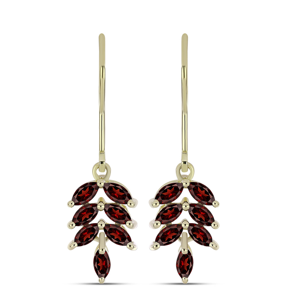 Pozlacené stříbro 925/1000 Náušnice s Bartonským Granátem - Karátové číslo: 1.46. přibližná hmotnost: 2.61 gramů 1 