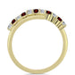 Pozlacené Stříbro 925/1000 - Prsten s Bartonským Granátem a Bílým Topazem - Karátové číslo: 0.55. přibližná hmotnost: 2.38 gramů