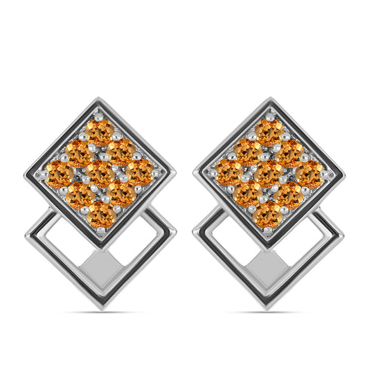 Stříbrné Náušnice s "Císařským žlutým" topazem