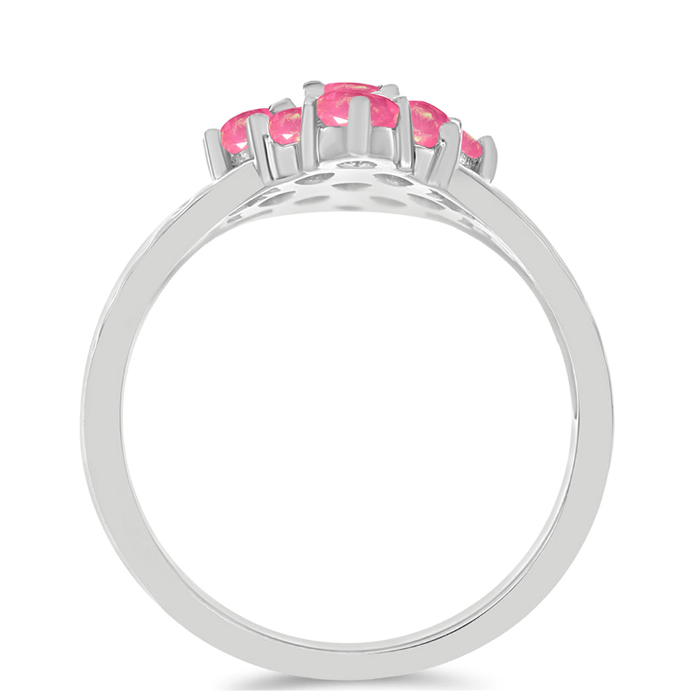 Stříbrný Prsten s Růžovým Opálem z Lega Dembi