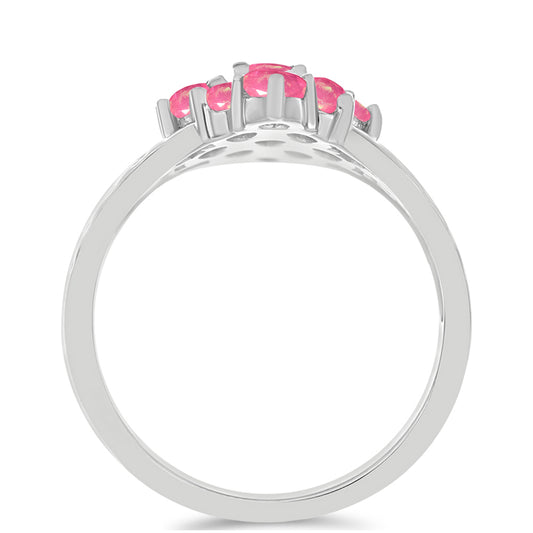 Stříbrný Prsten s Růžovým Opálem z Lega Dembi