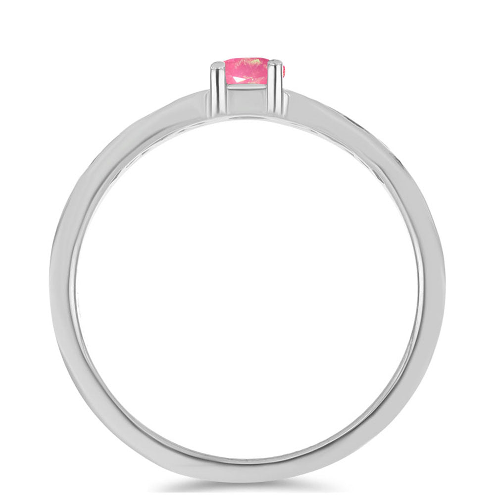 Stříbro 925/1000 - Prsten s Růžovým Opálem z Lega Dembi - Karátové číslo: 0.15. přibližná hmotnost: 2.44 gramů 2 