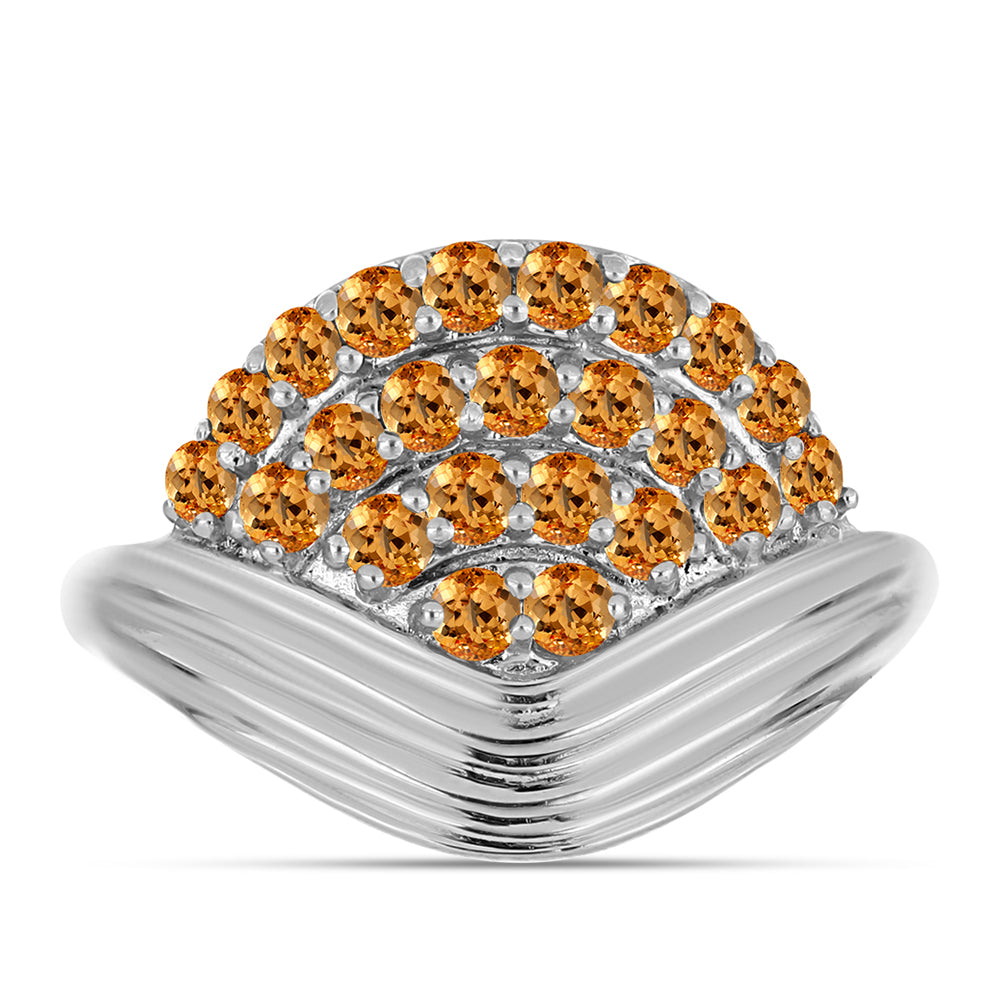 Stříbro 925/1000 - Prsten s "Císařským žlutým" topazem - Karátové číslo: 0.95. přibližná hmotnost: 3.49 gramů