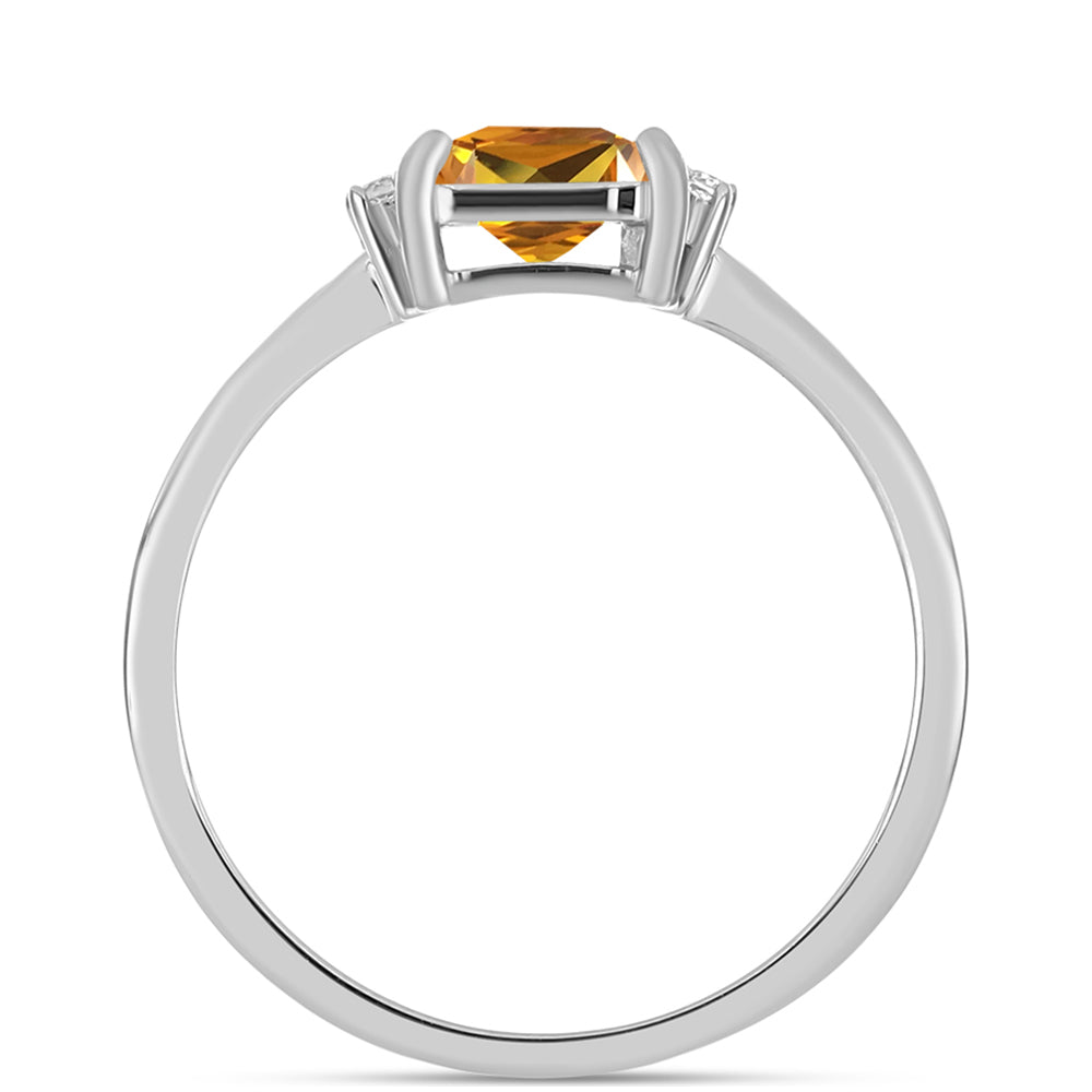 Stříbro 925/1000 - Prsten s "Císařským žlutým" topazem a Bílým Topazem - Karátové číslo: 1.22. přibližná hmotnost: 2.34 gramů 2 