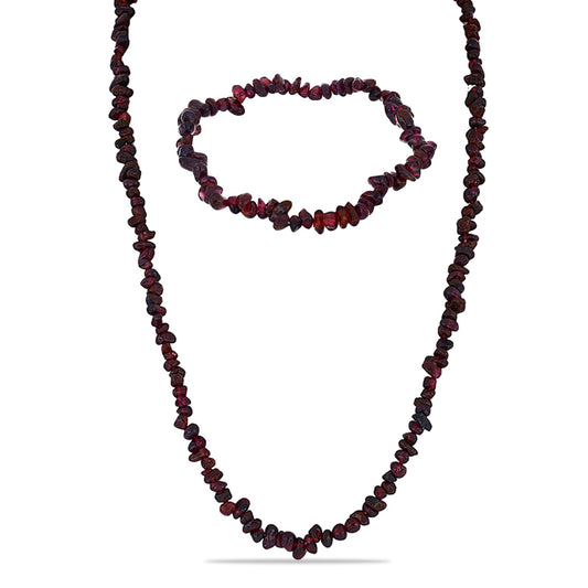 Nugetová Sada s Bartonským Granátem - Karátové číslo: 293.44. přibližná hmotnost: 58.69 gramů ( Náhrdelník+Náramek )