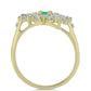 Pozlacený Stříbrný Prsten s Kolumbijským Smaragdem a Bílým Diamantem