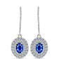 Stříbrné Náušnice s Australským Modrým Safírem a Bílým Topazem