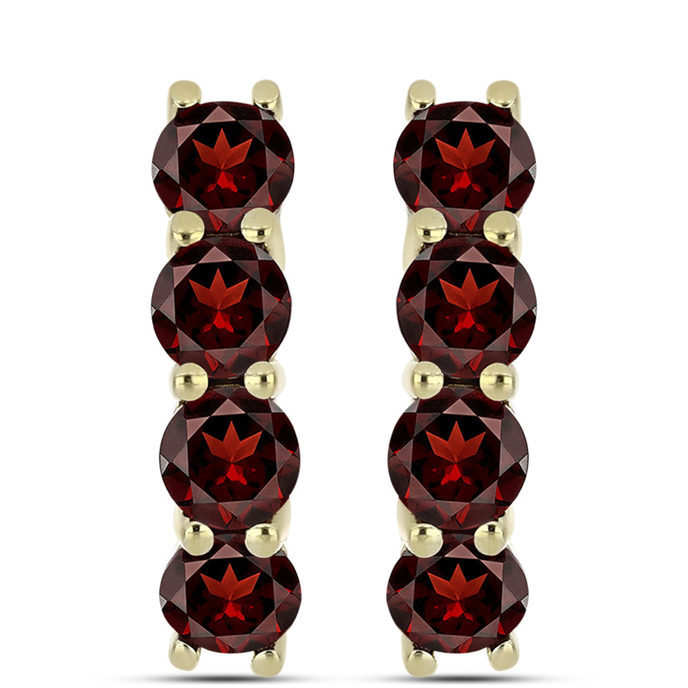 Pozlacené Stříbrné Náušnice s Bartonským Granátem