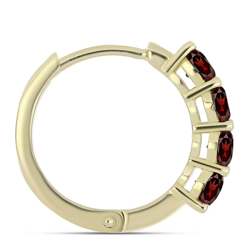 Pozlacené Stříbrné Náušnice s Bartonským Granátem