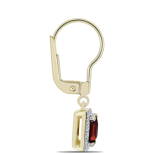 Pozlacené Stříbrné Náušnice s Bartonským Granátem a Bílým Topazem