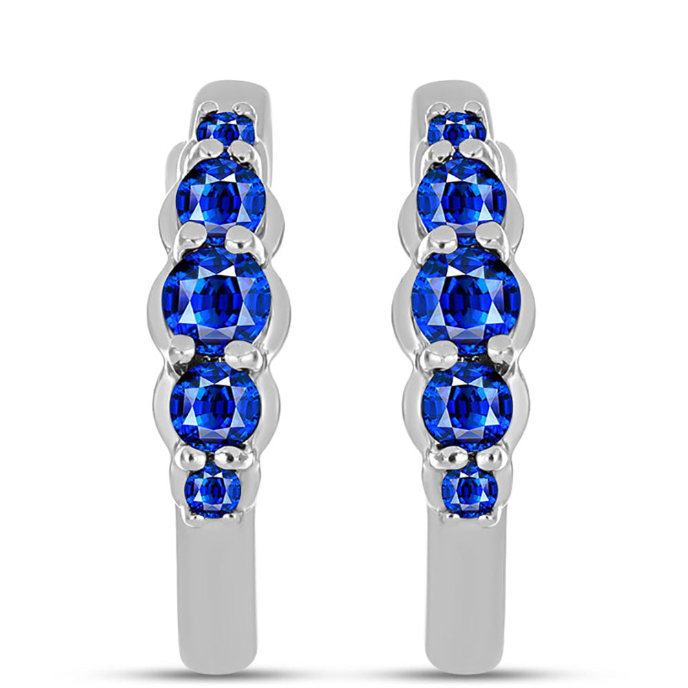 Stříbro 925/1000 - Náušnice s Australským Modrým Safírem - Karátové číslo: 0.76. přibližná hmotnost: 3.69 gramů 1 