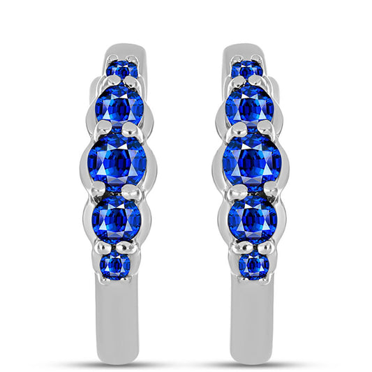 Stříbro 925/1000 - Náušnice s Australským Modrým Safírem - Karátové číslo: 0.76. přibližná hmotnost: 3.69 gramů