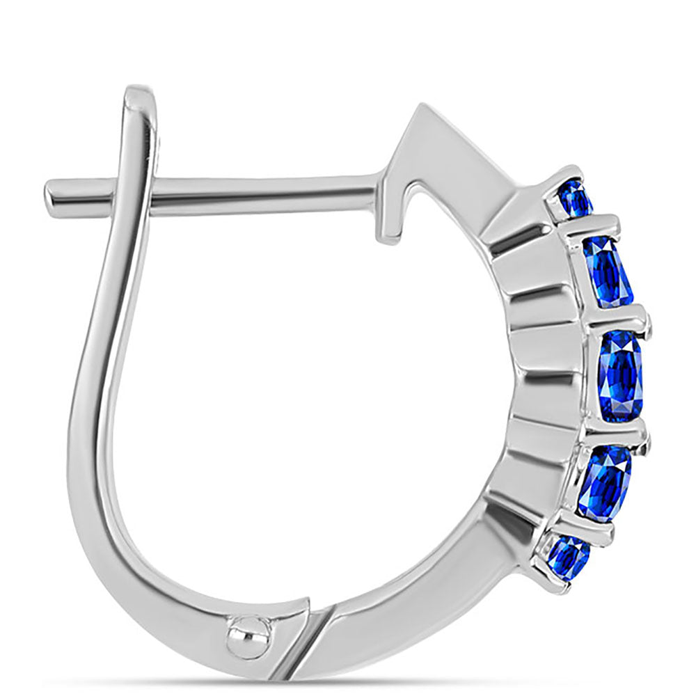 Stříbro 925/1000 - Náušnice s Australským Modrým Safírem - Karátové číslo: 0.76. přibližná hmotnost: 3.69 gramů 2 