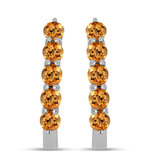 Stříbrné Náušnice s "Císařským žlutým" topazem