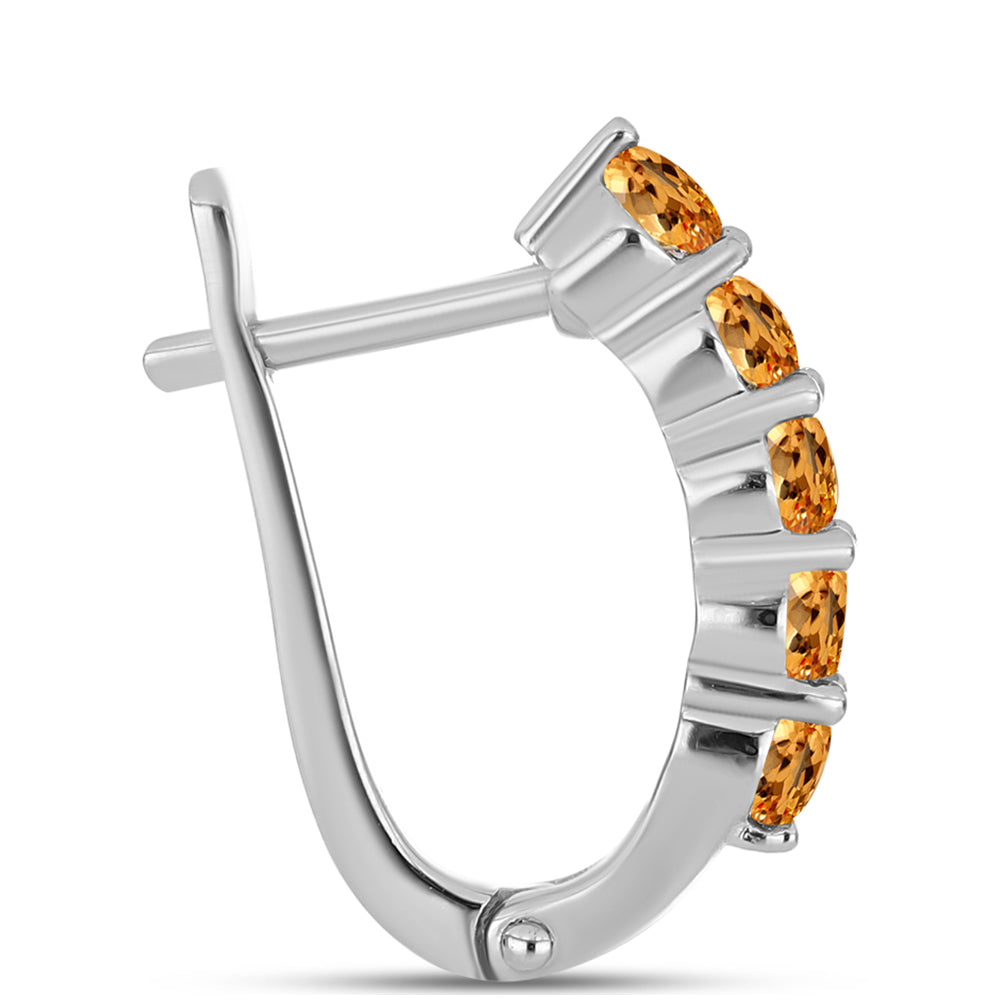 Stříbro 925/1000 - Náušnice s "Císařským žlutým" topazem - Karátové číslo: 1.52. přibližná hmotnost: 3.88 gramů 2 