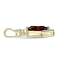 Pozlacené Stříbro 925/1000 - Přívěsek s Bartonským Granátem a Bílým Topazem - Karátové číslo: 0.74. přibližná hmotnost: 0.89 gramů