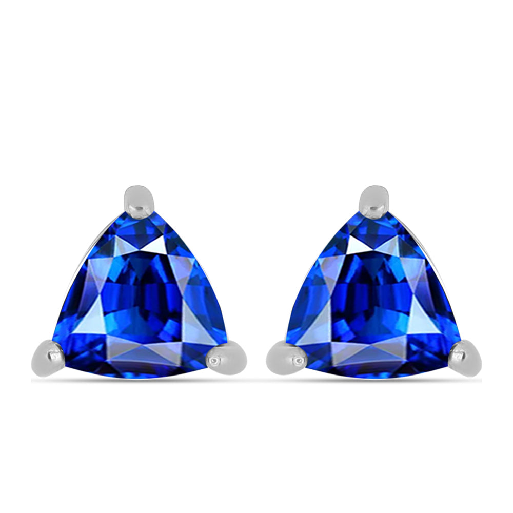 Stříbro 925/1000 - Náušnice s Australským Modrým Safírem - Karátové číslo: 1.15. přibližná hmotnost: 1.35 gramů 1 