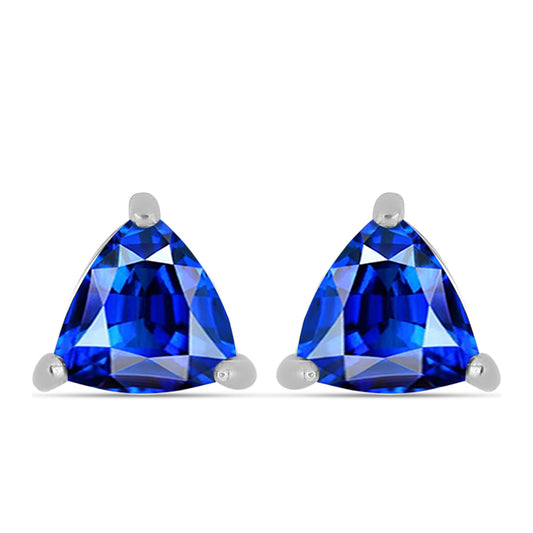 Stříbro 925/1000 - Náušnice s Australským Modrým Safírem - Karátové číslo: 1.15. přibližná hmotnost: 1.35 gramů