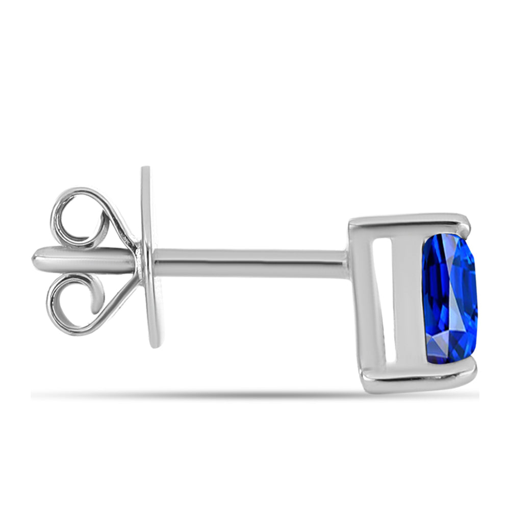 Stříbro 925/1000 - Náušnice s Australským Modrým Safírem - Karátové číslo: 1.15. přibližná hmotnost: 1.35 gramů 2 