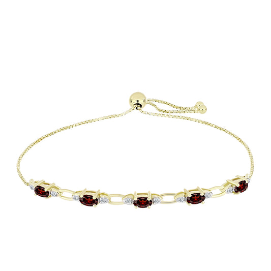 Pozlacený Stříbrný Náramek s Bartonským Granátem a Bílým Topazem