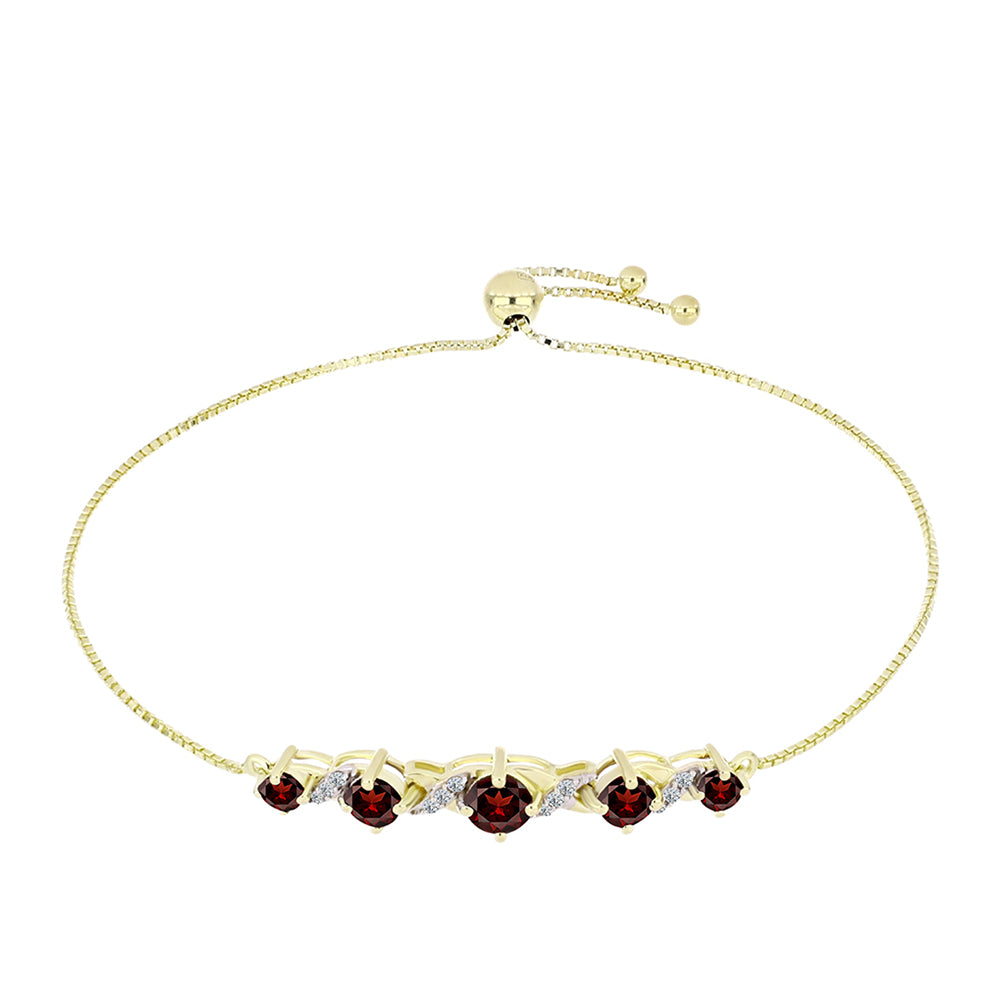 Pozlacený Stříbrný Náramek s Bartonským Granátem a Bílým Topazem 1 