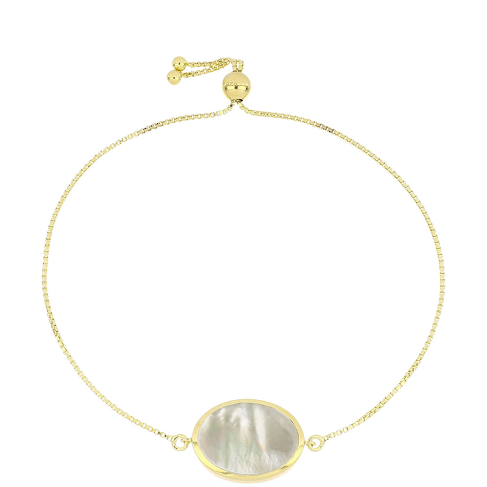 Pozlacené Stříbro 925/1000 - Náramek s Lasturou - Karátové číslo: 4.97. přibližná hmotnost: 5.37 gramů