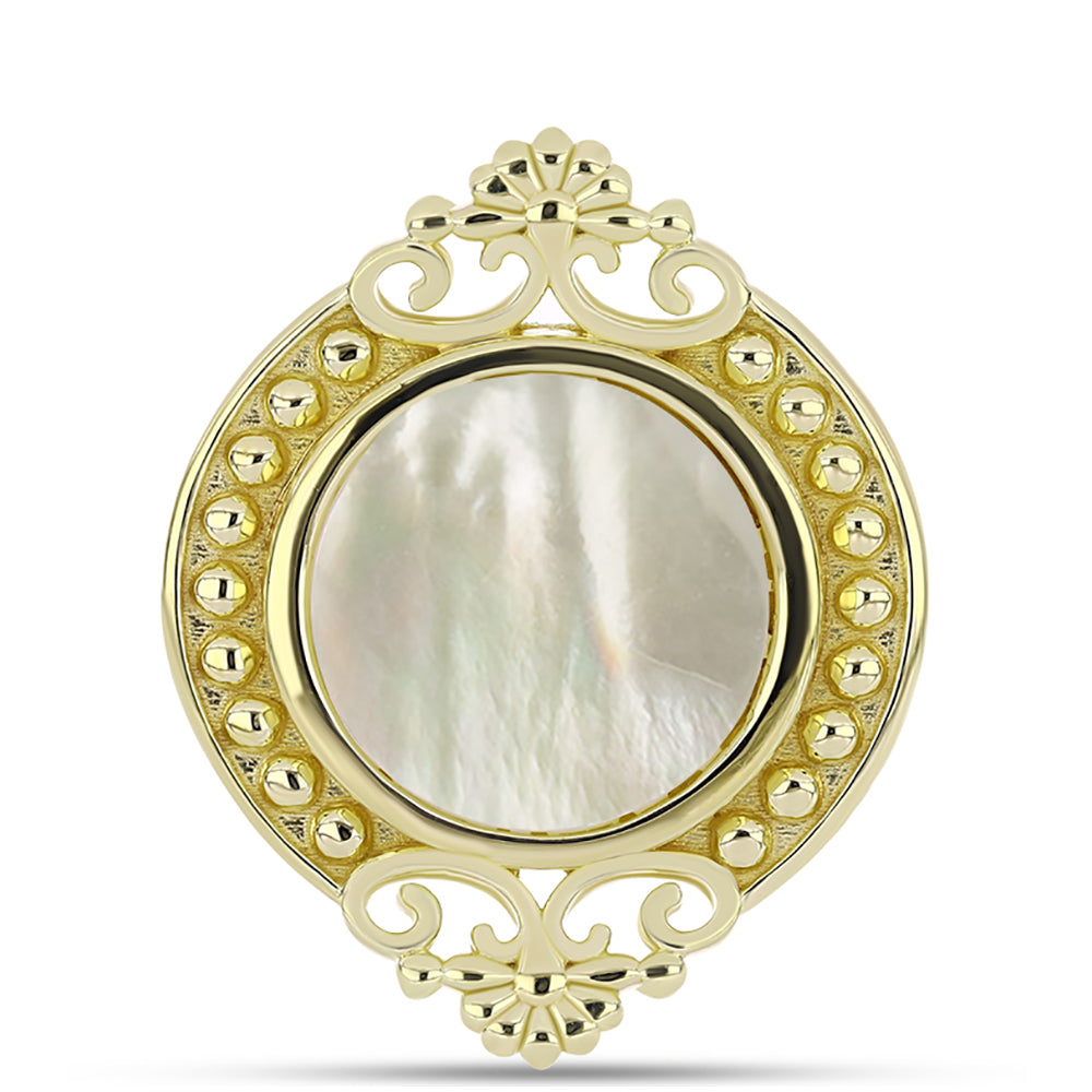 Pozlacené Stříbro 925/1000 - Prsten s Lasturou - Karátové číslo: 4.31. přibližná hmotnost: 9.5 gramů 1 