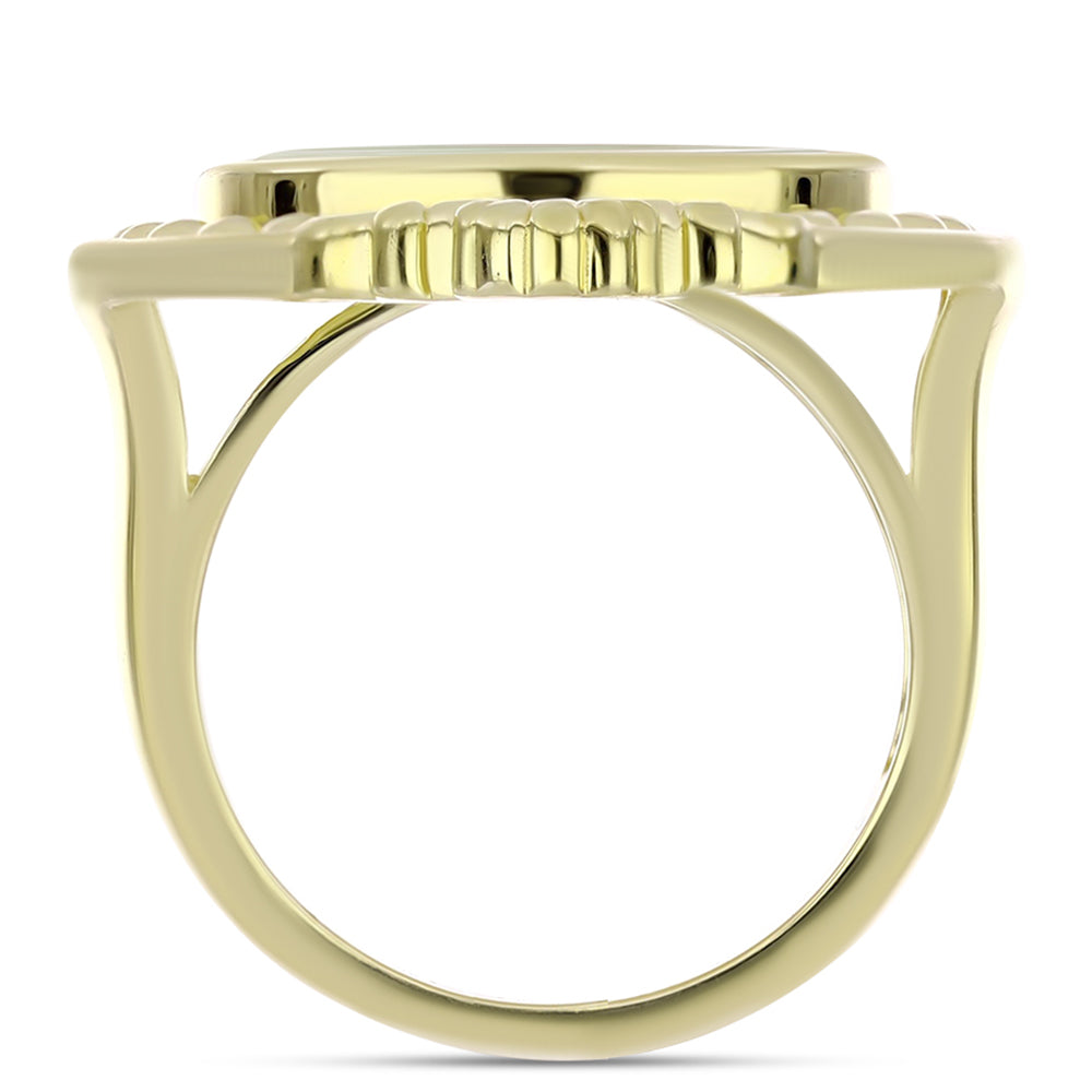 Pozlacené Stříbro 925/1000 - Prsten s Lasturou - Karátové číslo: 4.31. přibližná hmotnost: 9.5 gramů