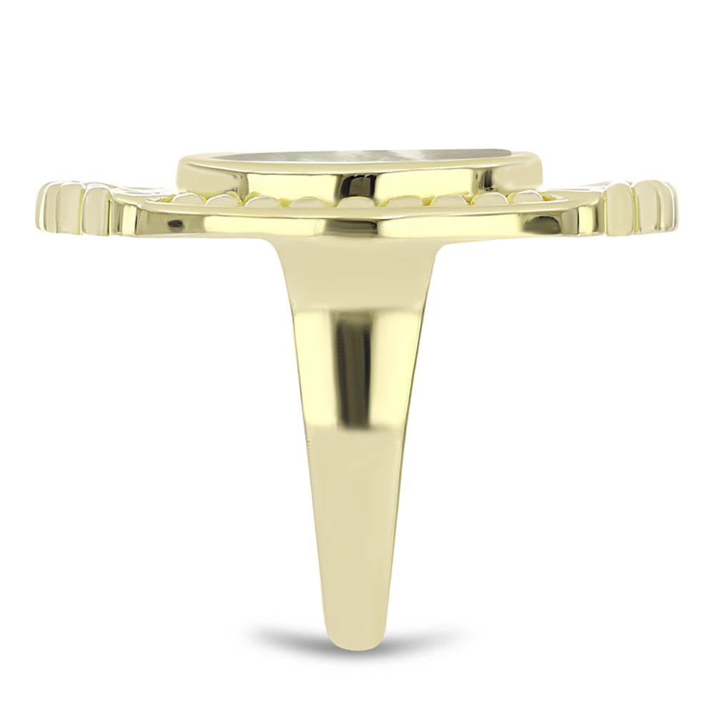 Pozlacené Stříbro 925/1000 - Prsten s Lasturou - Karátové číslo: 4.31. přibližná hmotnost: 9.5 gramů 4 