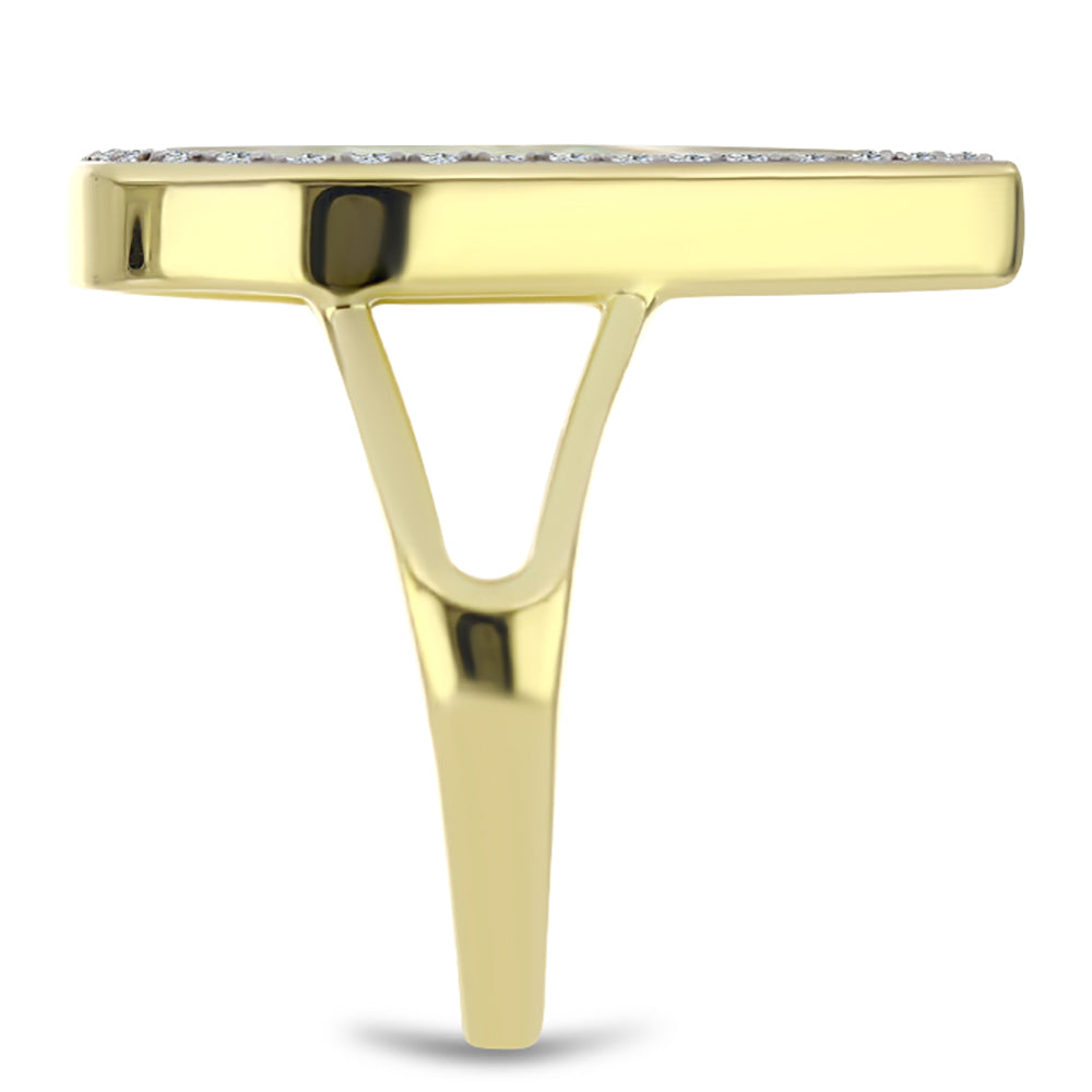 Pozlacené Stříbro 925/1000 - Prsten s Lasturou a Bílým Topazem - Karátové číslo: 4.59. přibližná hmotnost: 5.74 gramů 4 