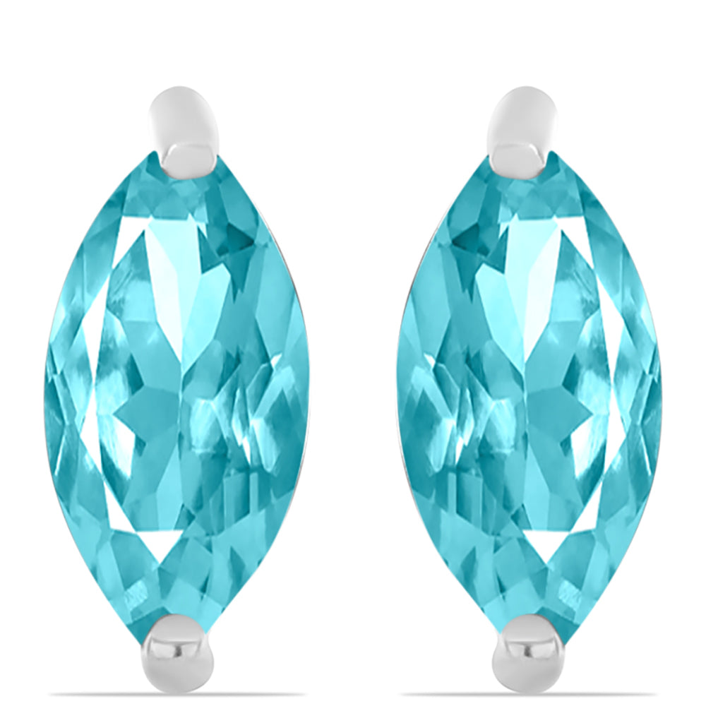 Stříbro 925/1000 - Náušnice s Paraiba Křemenem - Karátové číslo: 0.88. přibližná hmotnost: 1.38 gramů 1 