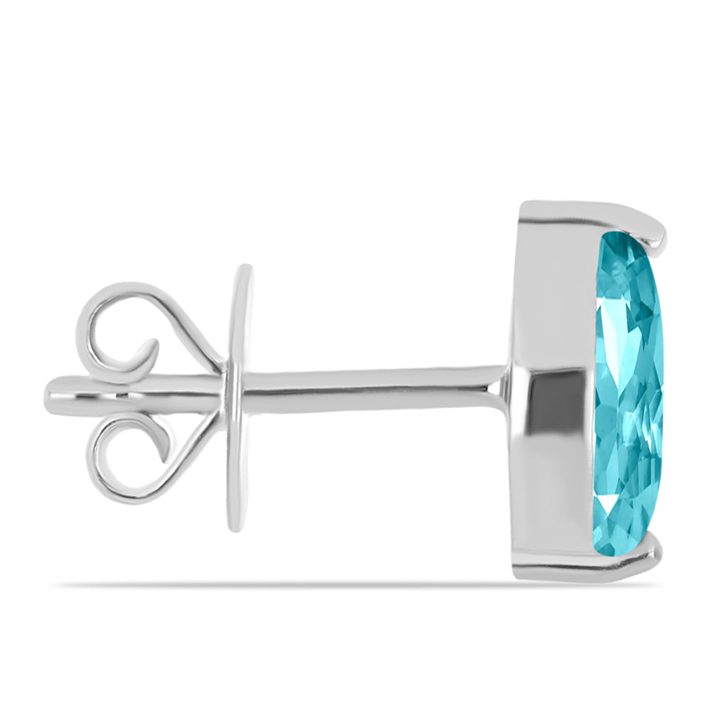 Stříbro 925/1000 - Náušnice s Paraiba Křemenem - Karátové číslo: 0.88. přibližná hmotnost: 1.38 gramů