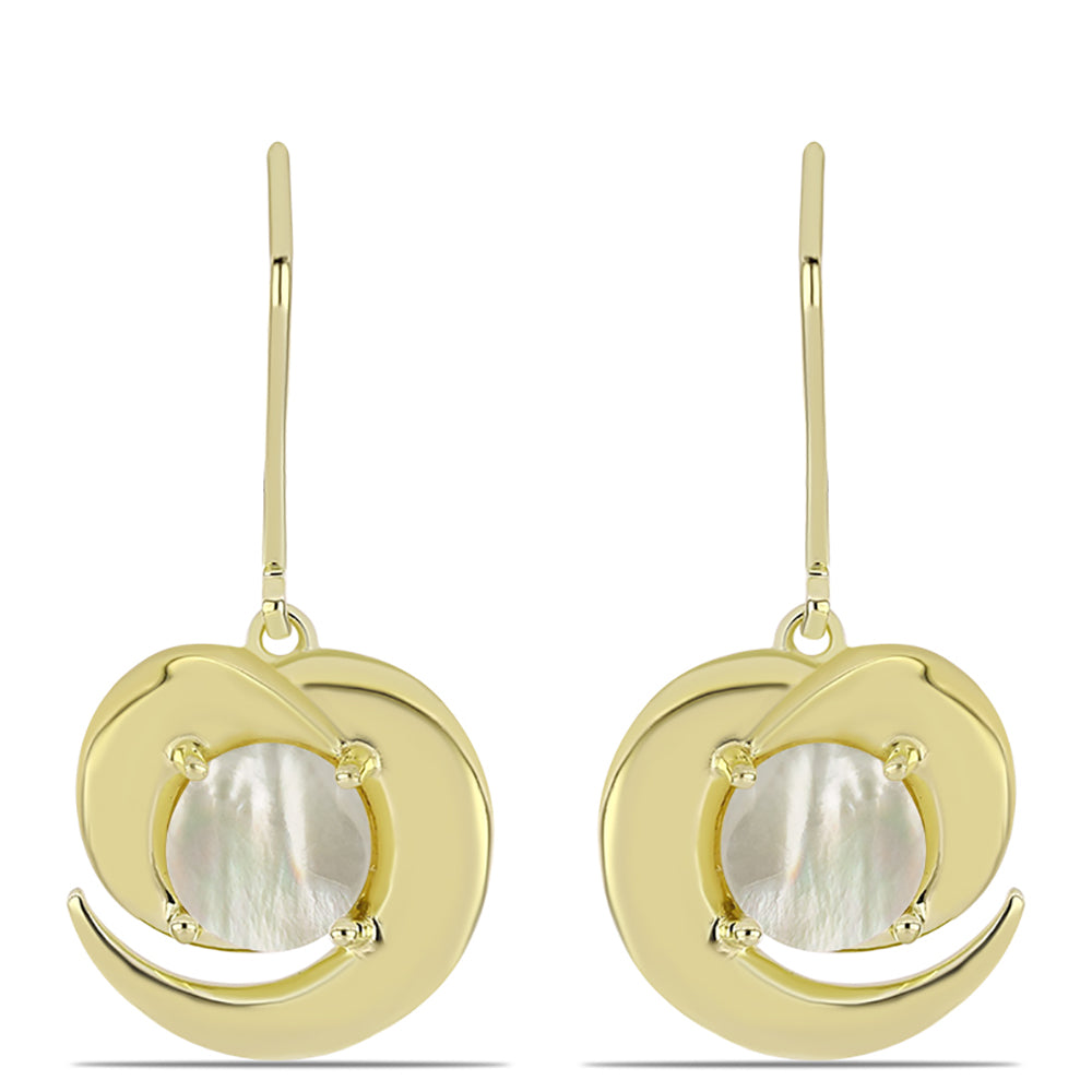 Pozlacené Stříbro 925/1000 - Náušnice s Lasturou - Karátové číslo: 2.03. přibližná hmotnost: 5.5 gramů 1 