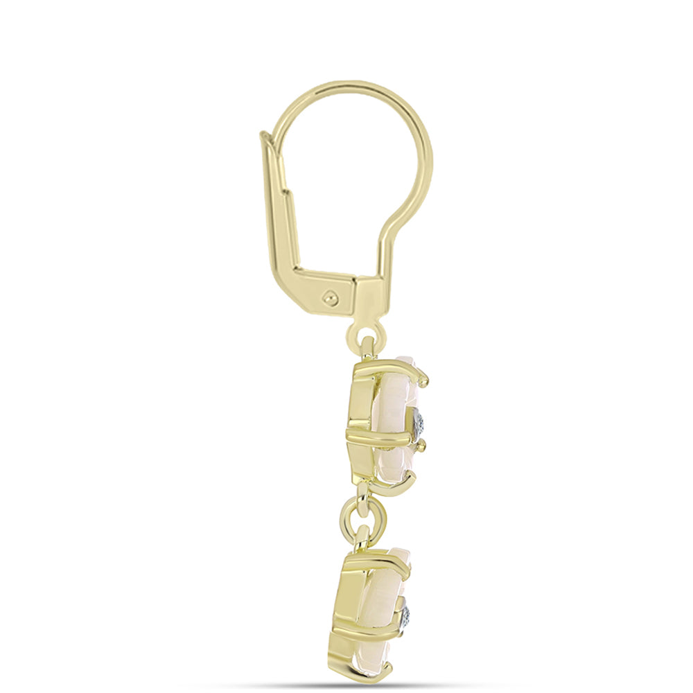 Pozlacené Stříbro 925/1000 - Náušnice s Lasturou a Bílým Topazem - Karátové číslo: 3.9. přibližná hmotnost: 3.33 gramů 2 