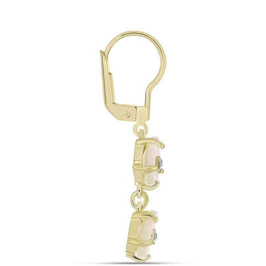 Pozlacené Stříbro 925/1000 - Náušnice s Lasturou a Bílým Topazem - Karátové číslo: 3.9. přibližná hmotnost: 3.33 gramů