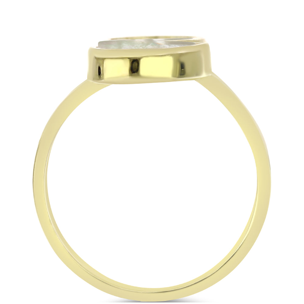 Pozlacené Stříbro 925/1000 - Prsten s Lasturou - Karátové číslo: 2.99. přibližná hmotnost: 4.33 gramů 2 