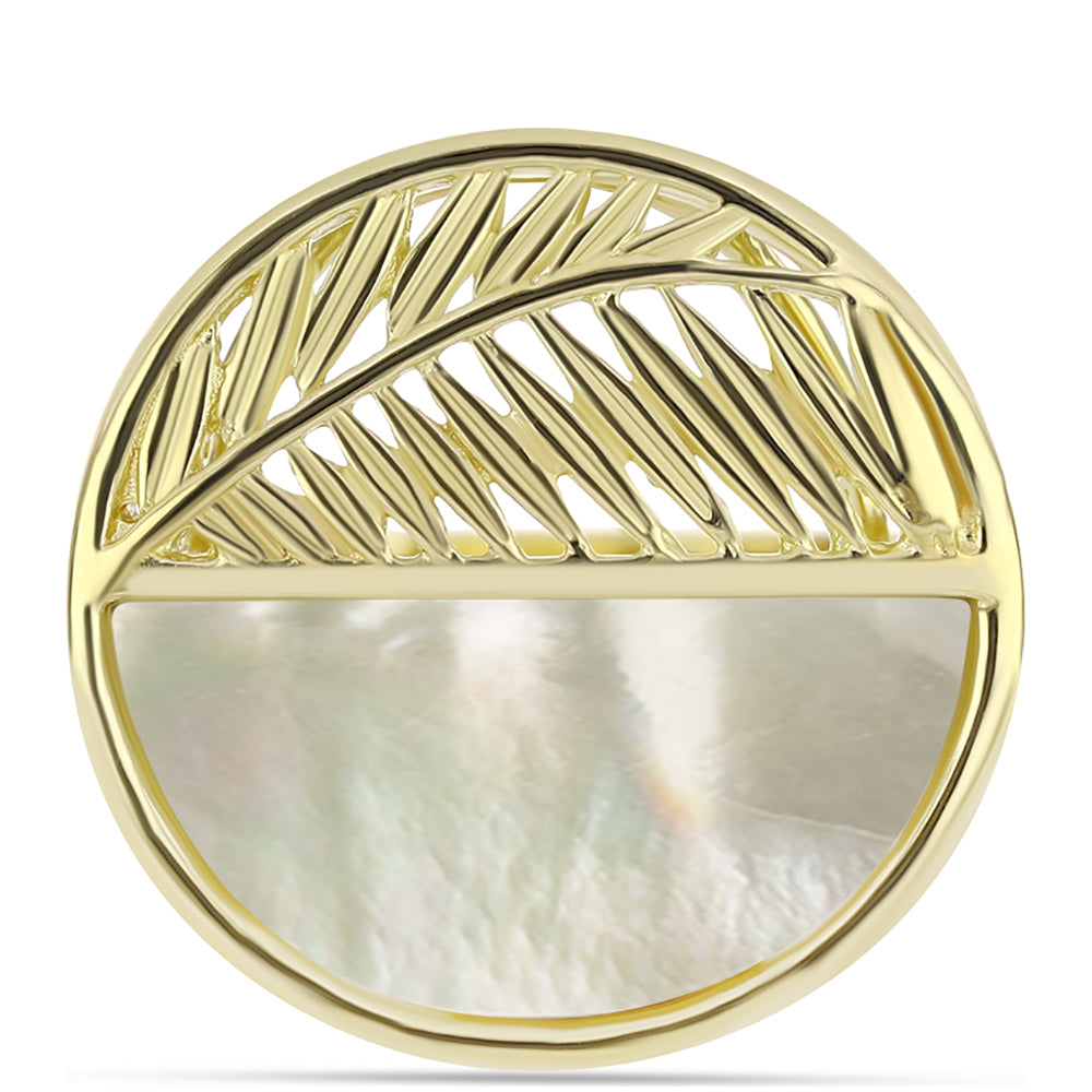 Pozlacené Stříbro 925/1000 - Prsten s Lasturou - Karátové číslo: 3.86. přibližná hmotnost: 5.56 gramů 1 