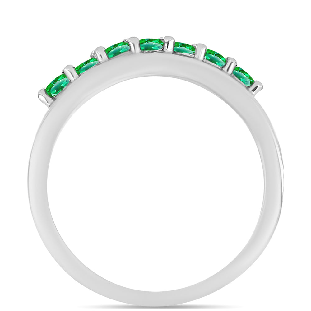 Stříbro 925/1000 - Prsten s Kijani Granátem - Karátové číslo: 0.5. přibližná hmotnost: 3.39 gramů