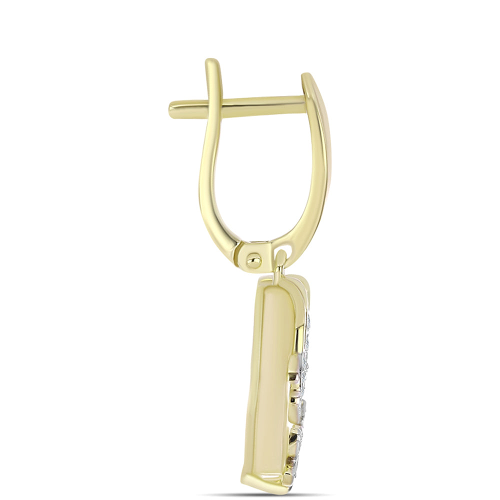 Pozlacené Stříbro 925/1000 - Náušnice s Lasturou a Bílým Topazem - Karátové číslo: 7.8. přibližná hmotnost: 5.27 gramů 2 