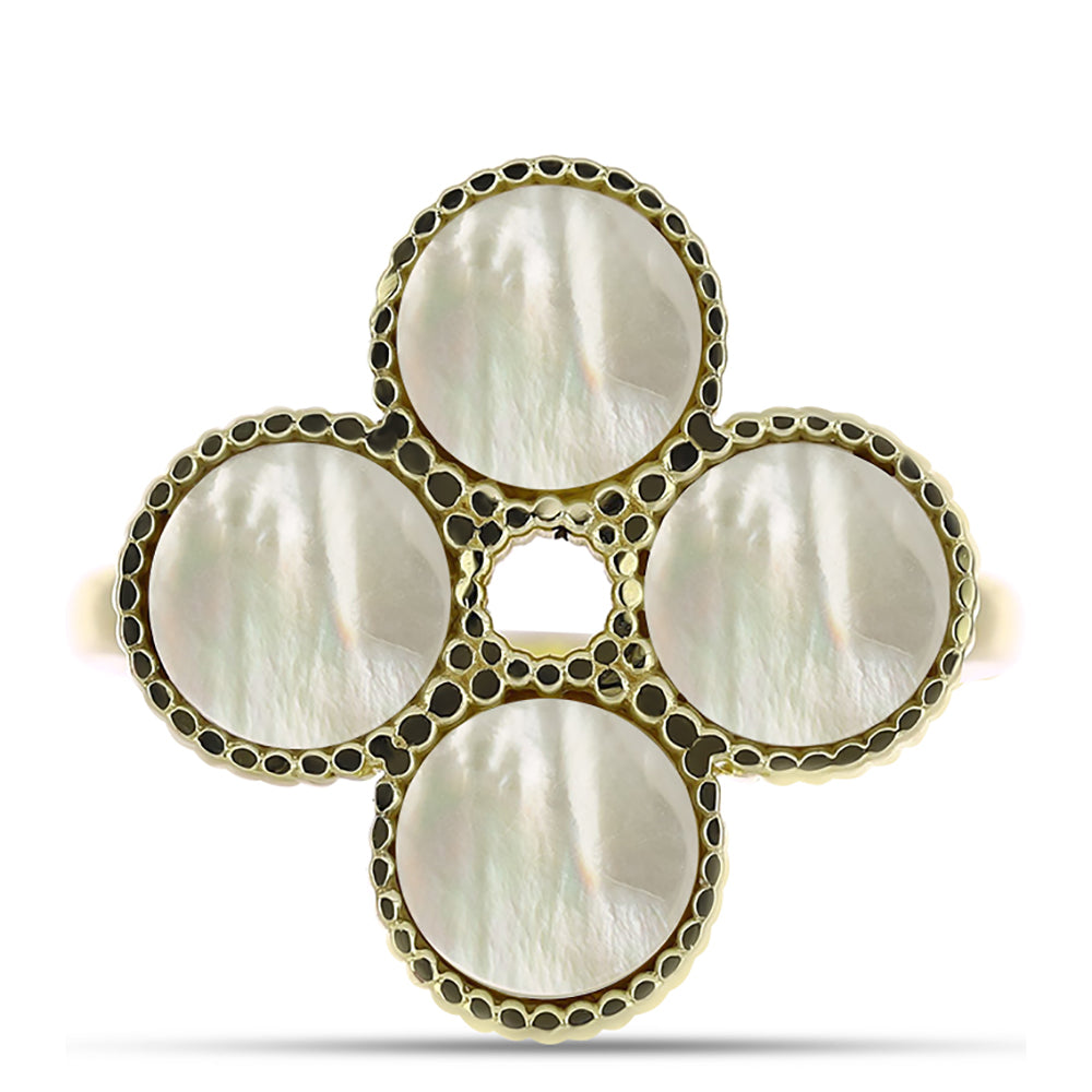 Pozlacené Stříbro 925/1000 - Prsten s Lasturou - Karátové číslo: 3.78. přibližná hmotnost: 5.7 gramů 1 