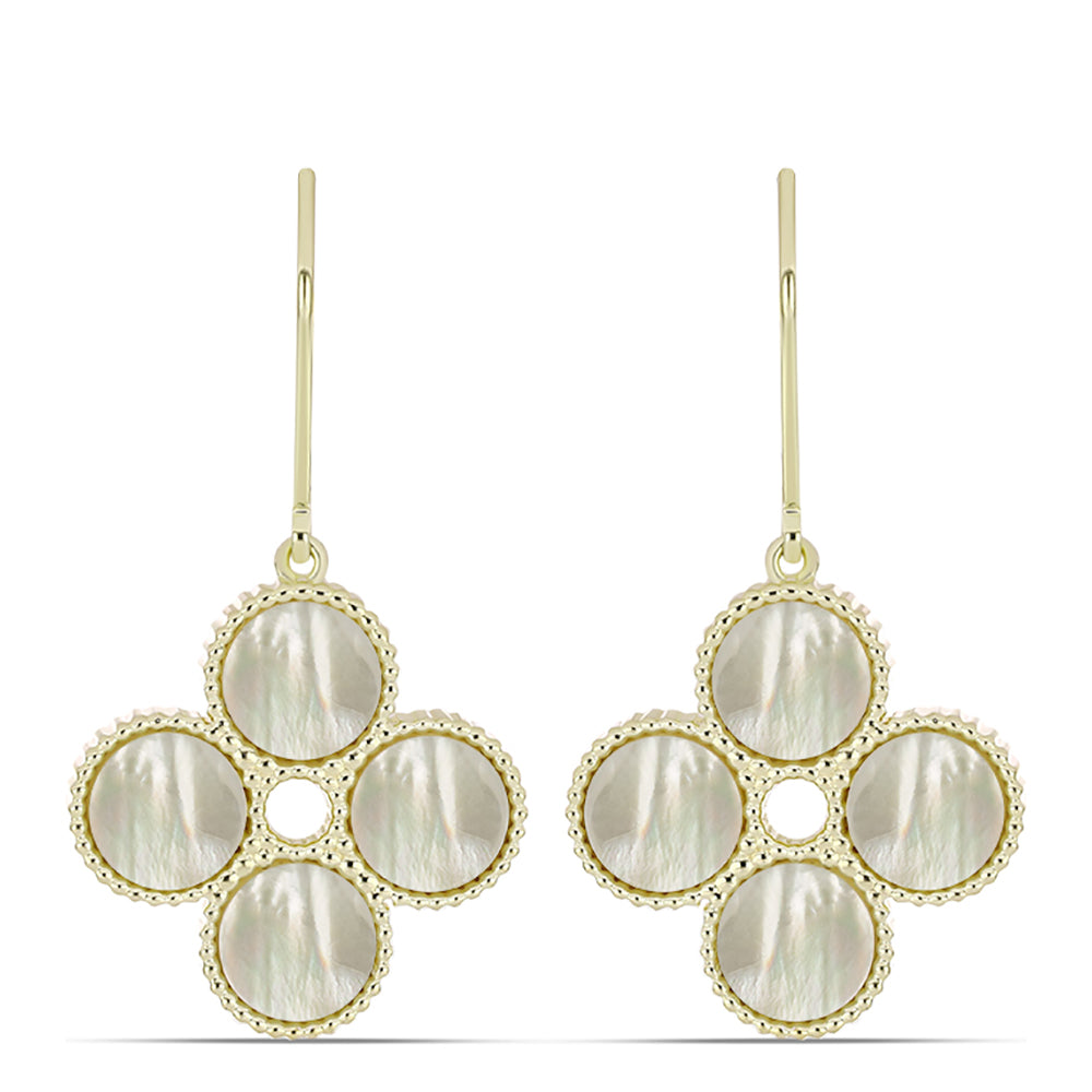 Pozlacené Stříbro 925/1000 - Náušnice s Lasturou - Karátové číslo: 10.28. přibližná hmotnost: 8.77 gramů