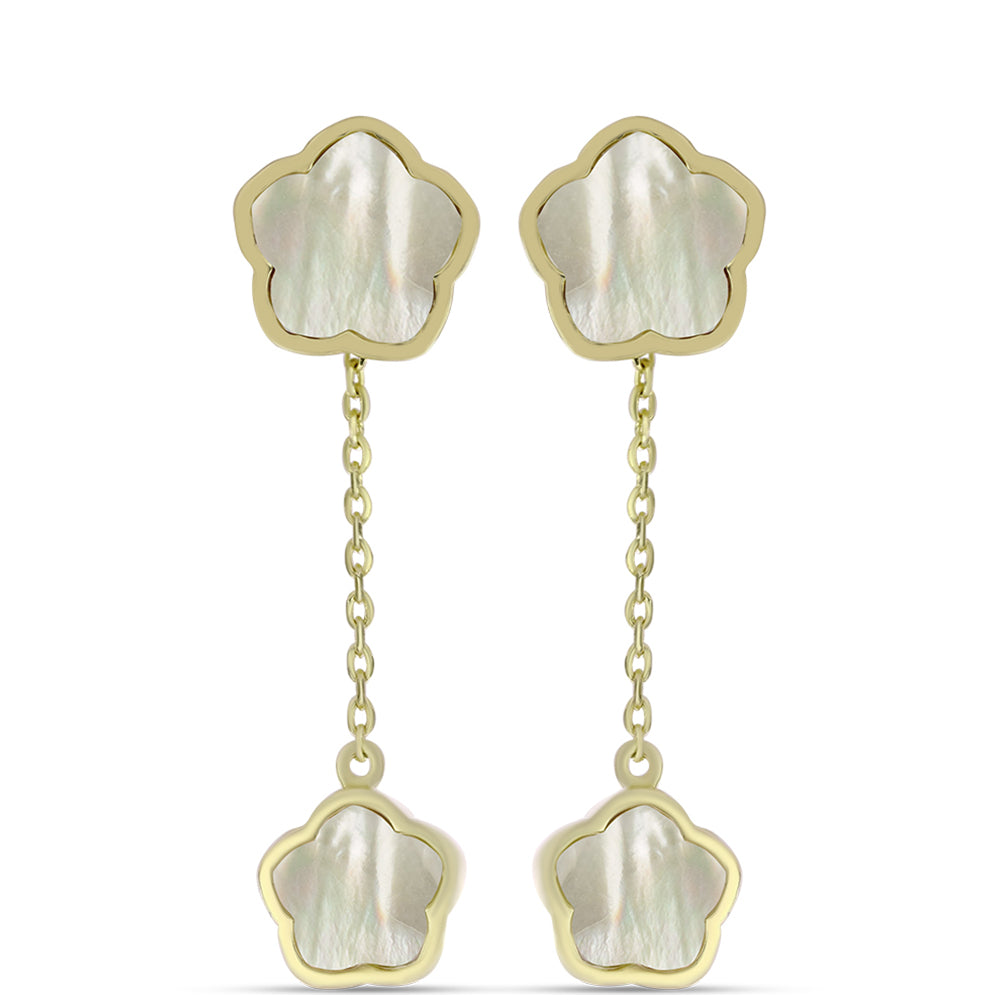 Pozlacené Stříbro 925/1000 - Náušnice s Lasturou - Karátové číslo: 6.14. přibližná hmotnost: 5.83 gramů 1 