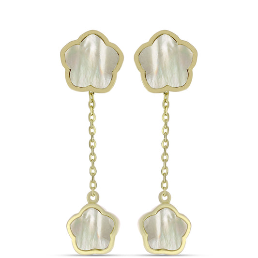 Pozlacené Stříbro 925/1000 - Náušnice s Lasturou - Karátové číslo: 6.14. přibližná hmotnost: 5.83 gramů