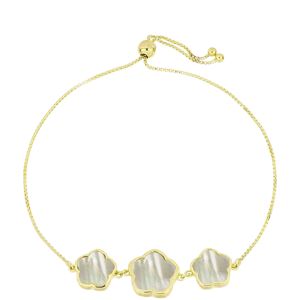 Pozlacené Stříbro 925/1000 - Náramek s Lasturou - Karátové číslo: 6.95. přibližná hmotnost: 7.3 gramů