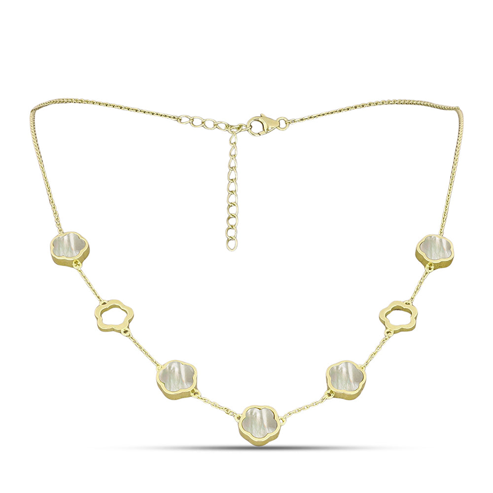 Pozlacené Stříbro 925/1000 - Náhrdelník s Lasturou - Karátové číslo: 6.89. přibližná hmotnost: 8.64 gramů 1 