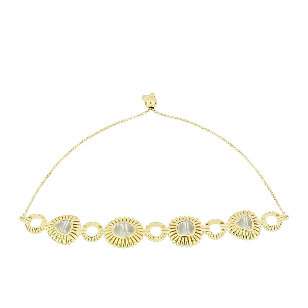 Pozlacené Stříbro 925/1000 - Náramek s Lasturou - Karátové číslo: 3.72. přibližná hmotnost: 14.88 gramů