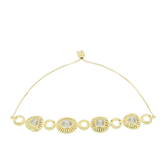 Pozlacené Stříbro 925/1000 - Náramek s Lasturou - Karátové číslo: 3.72. přibližná hmotnost: 14.88 gramů